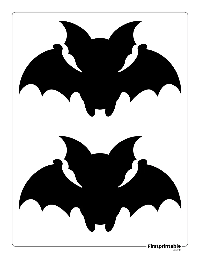 Simple Bat Template Medium Black Shape