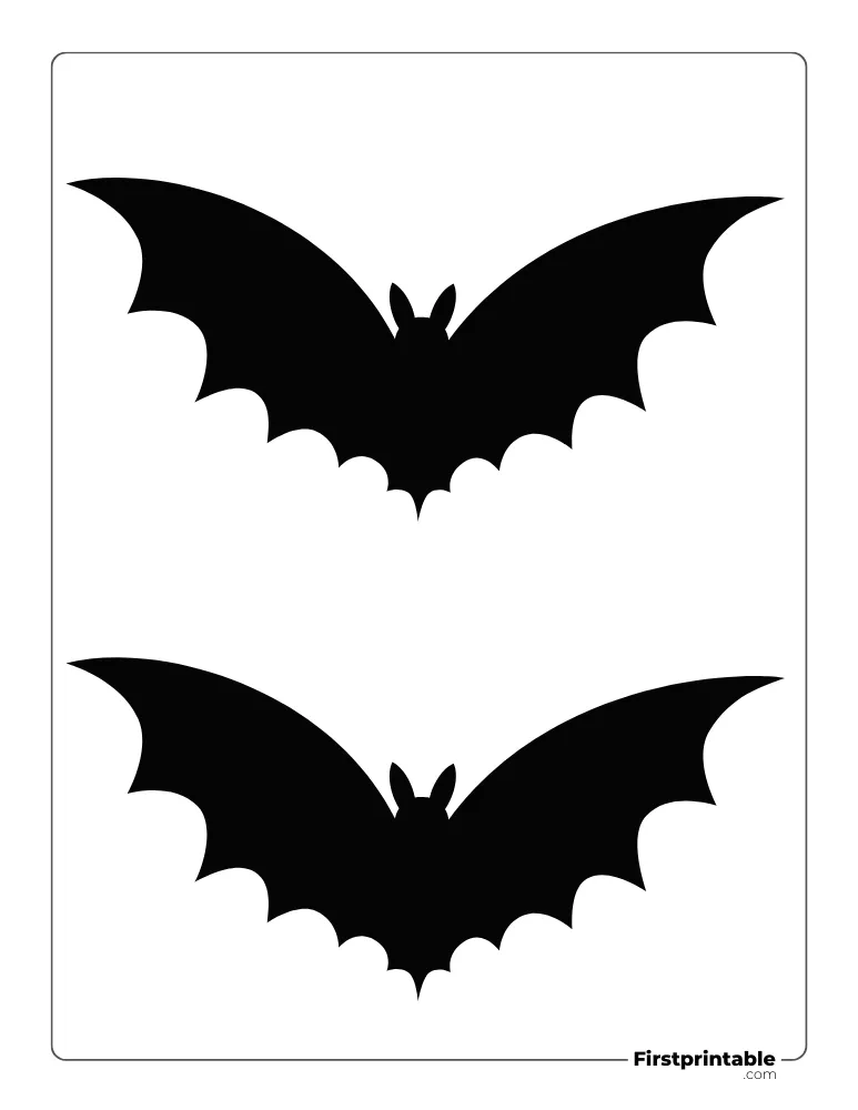 Bat Template Medium Black Shape