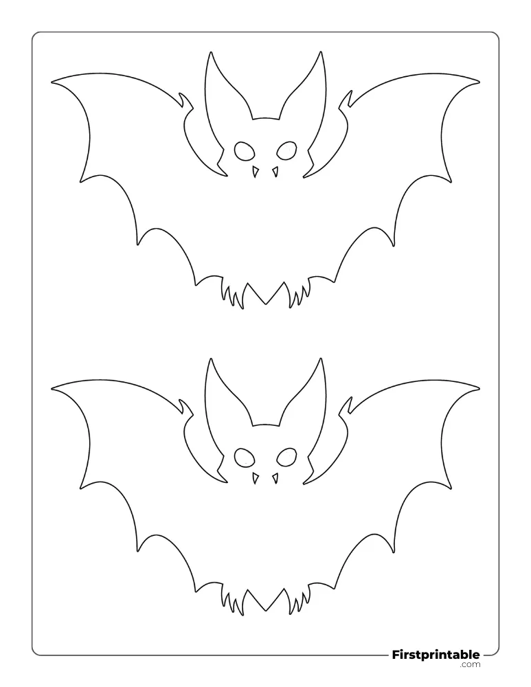 Easy Bat Template Medium Outline