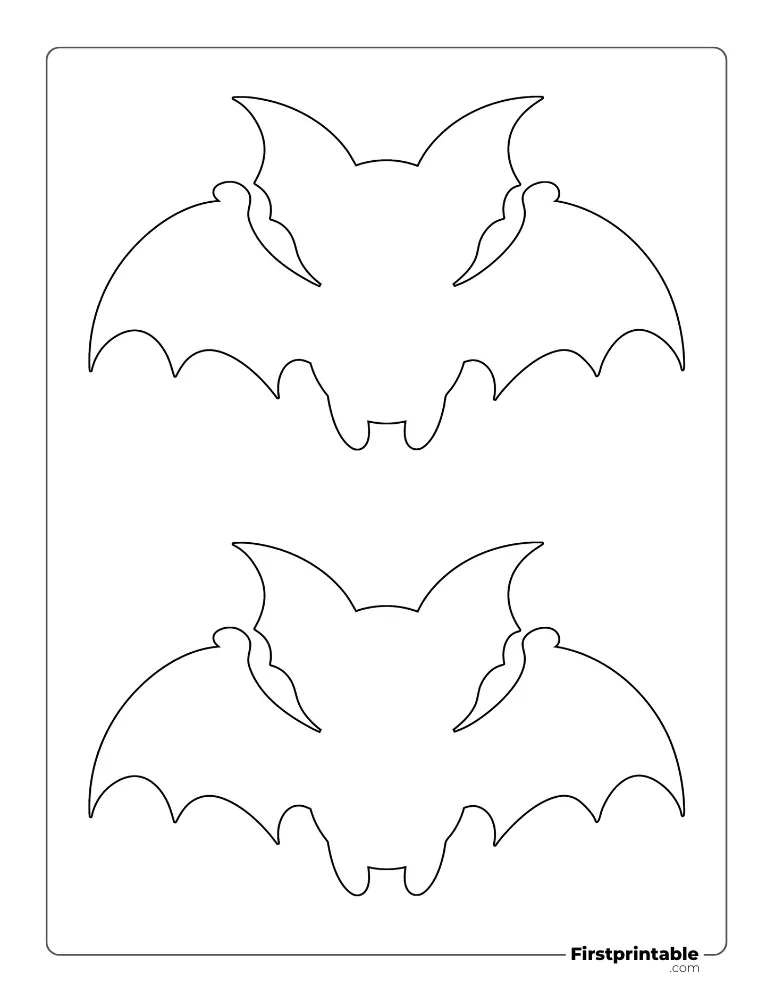 Simple Bat Template Medium Outline