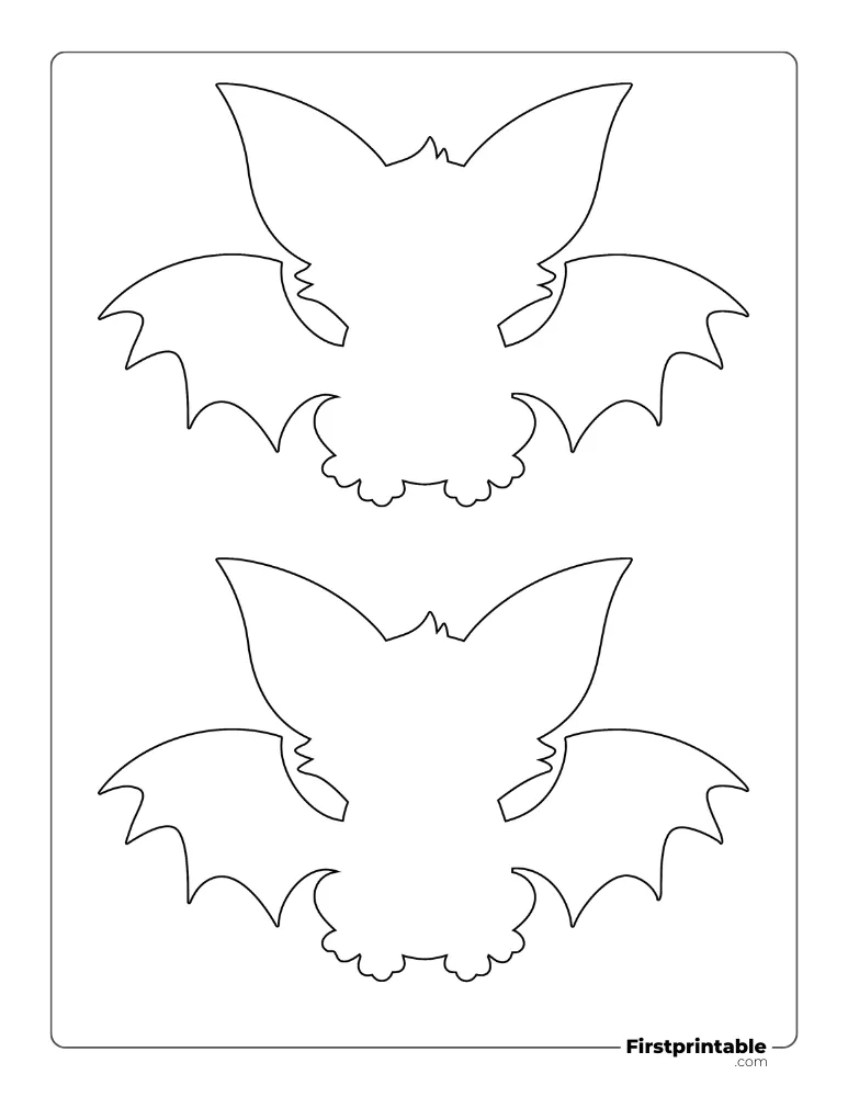 Cute Bat Template Medium Outline