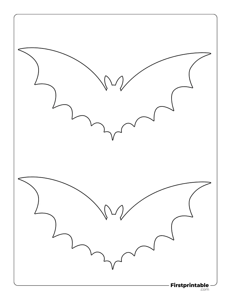 Bat Template Medium Outline