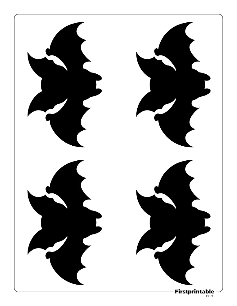 Simple Bat Template Small  Black Shape