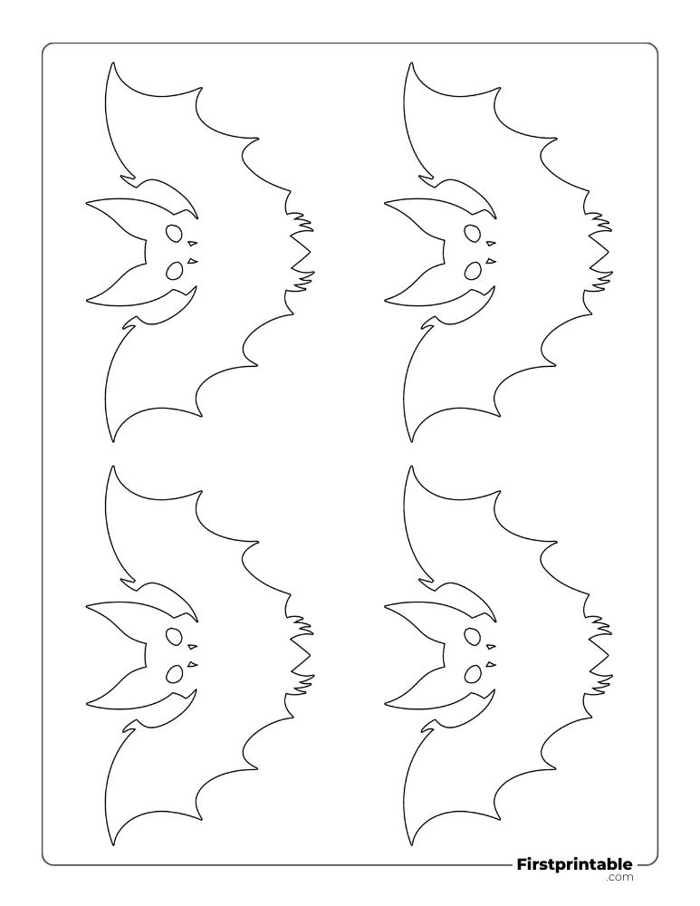 Easy Bat Template Small Outline