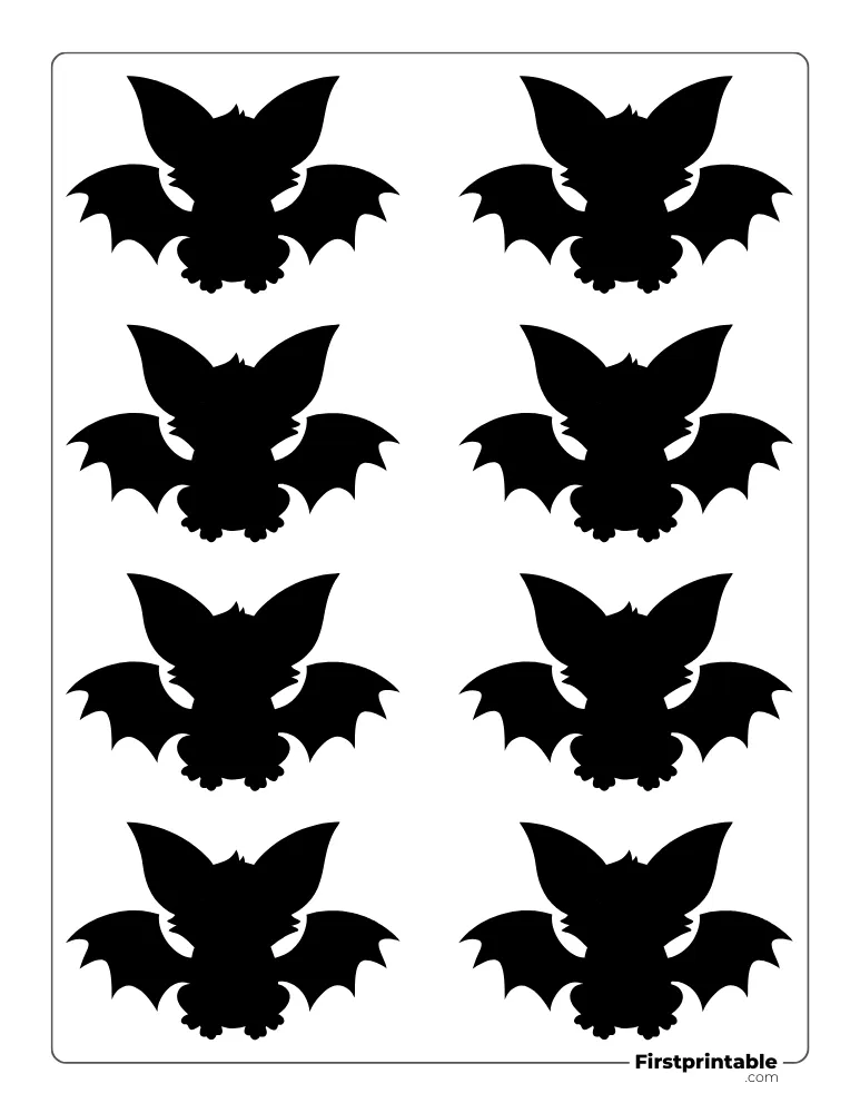 Cute Bat Template XS Black Shape