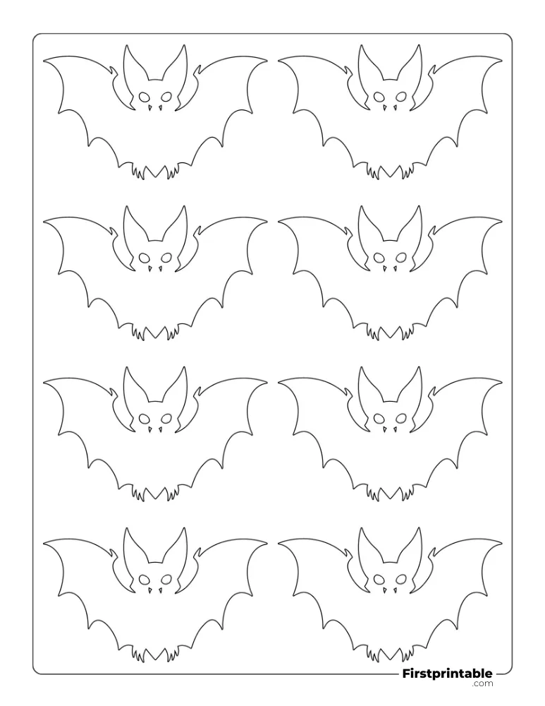 Easy Bat Template XS Outline