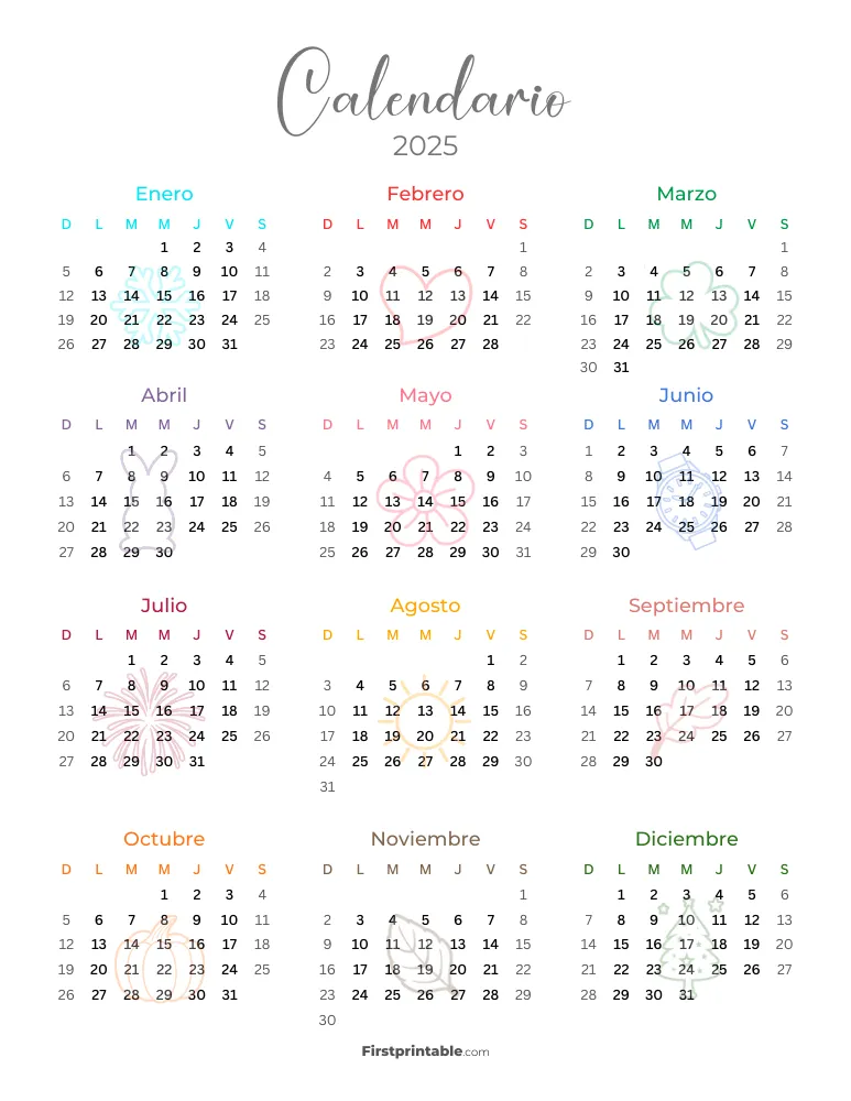 Calendario 2025 Español 06