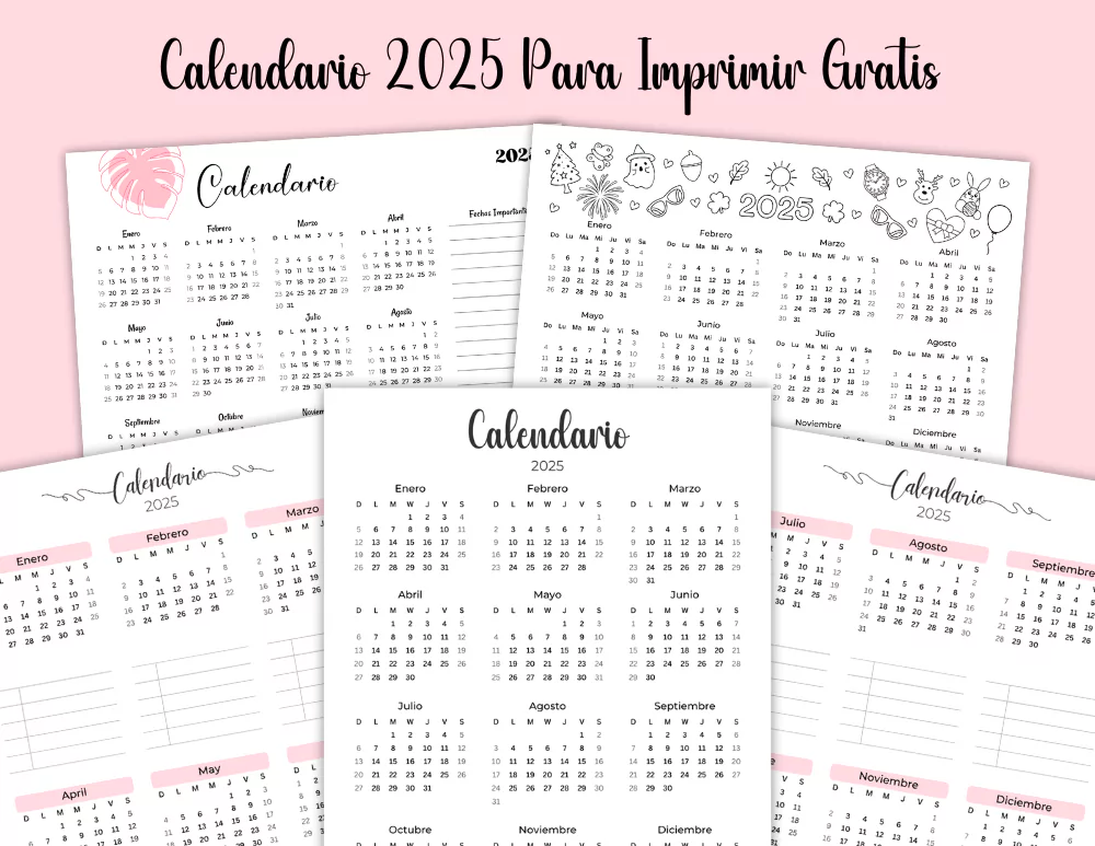 Calendario 2025 Para Imprimir Gratis