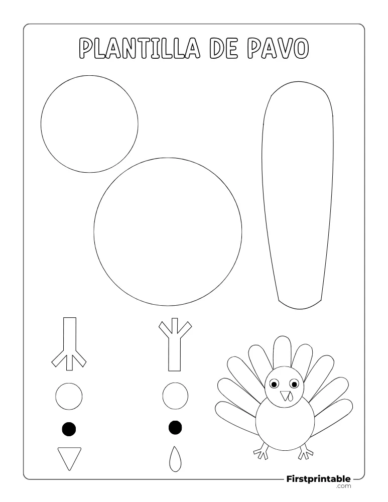 Plantilla de Pavo Gratuita para Imprimir