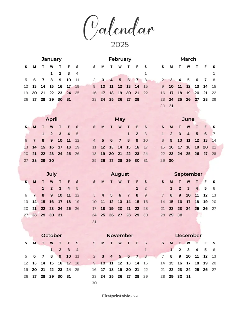 Printable Calendar 2025 Template 05