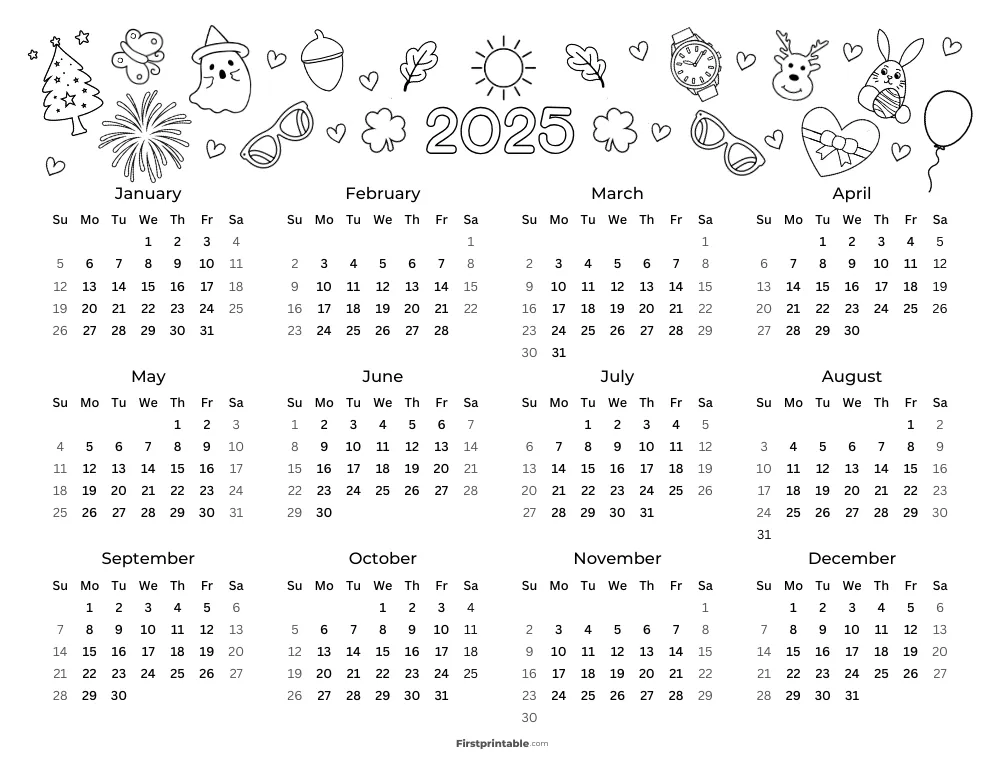 Printable Calendar 2025 Template 08