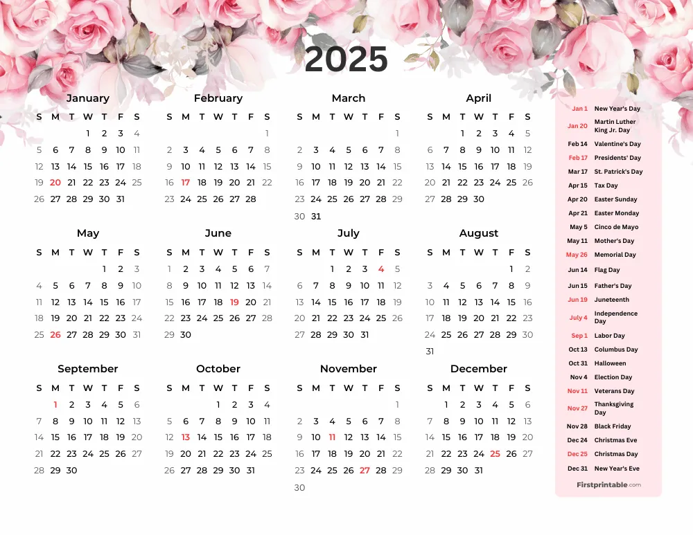 Printable Calendar 2025 Template 10