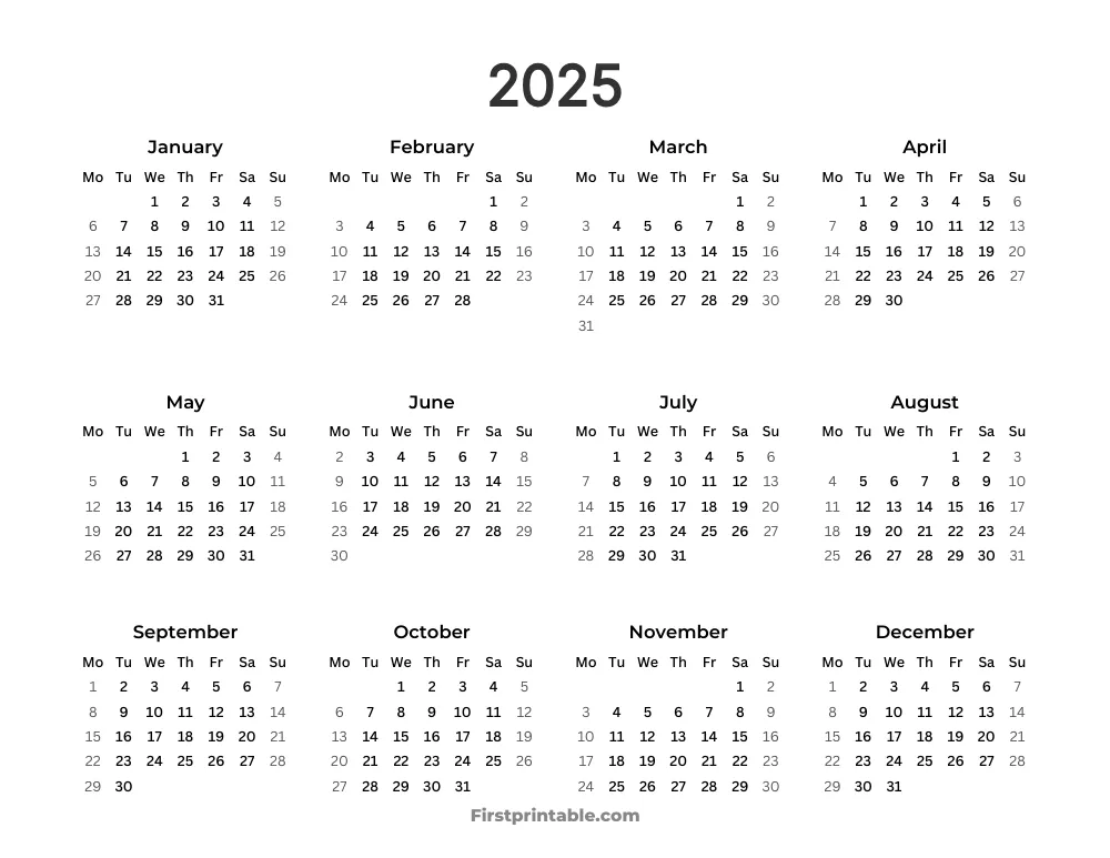 Printable Calendar 2025 Template 13