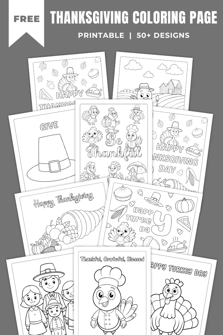 Thanksgiving Coloring Pages | 50+ Free Printable PDFs