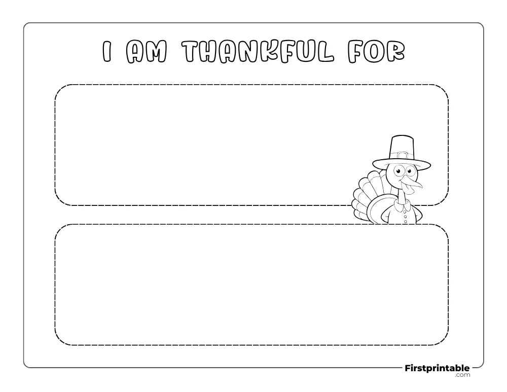 Printable "I am Thankful for" sheet