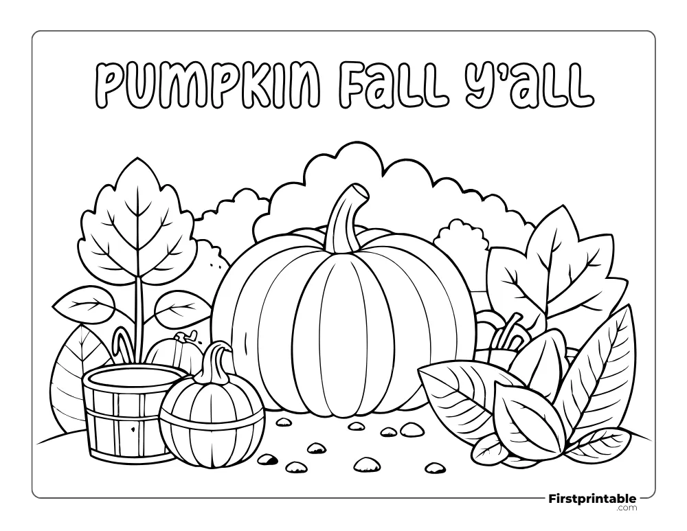 Print and Color "Pumpkin Fall Y'all"