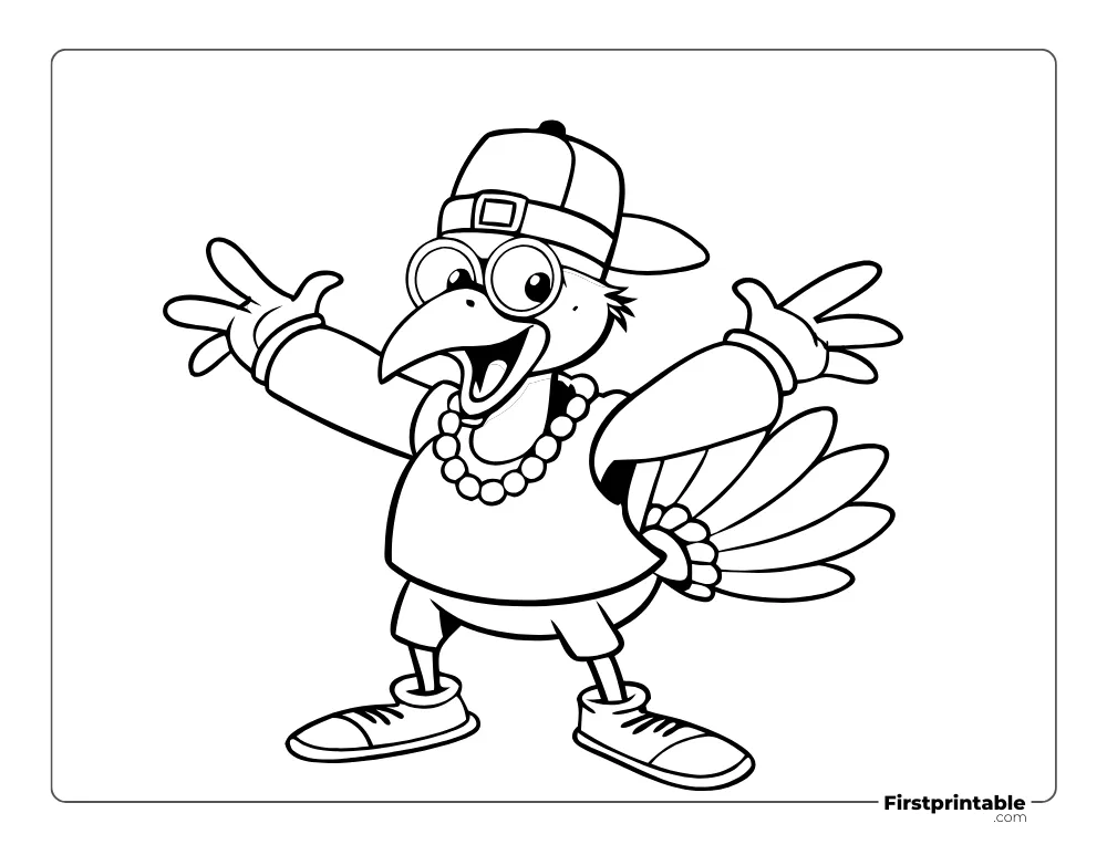 Happy Turkey Disguise Coloring Page