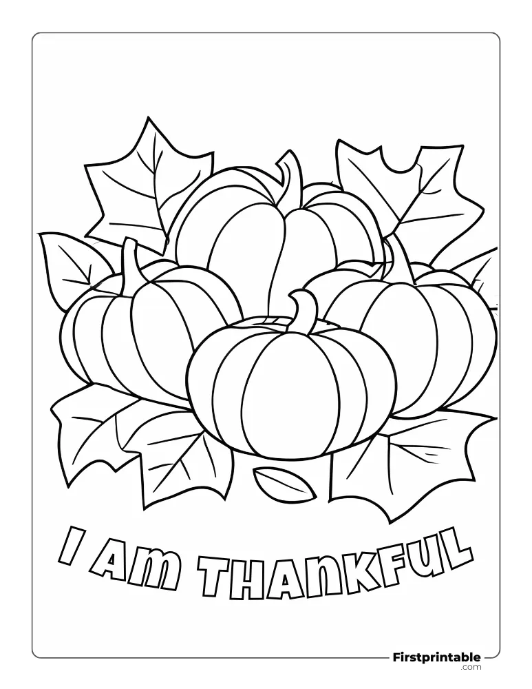 "I am Thankful" Coloring Sheet