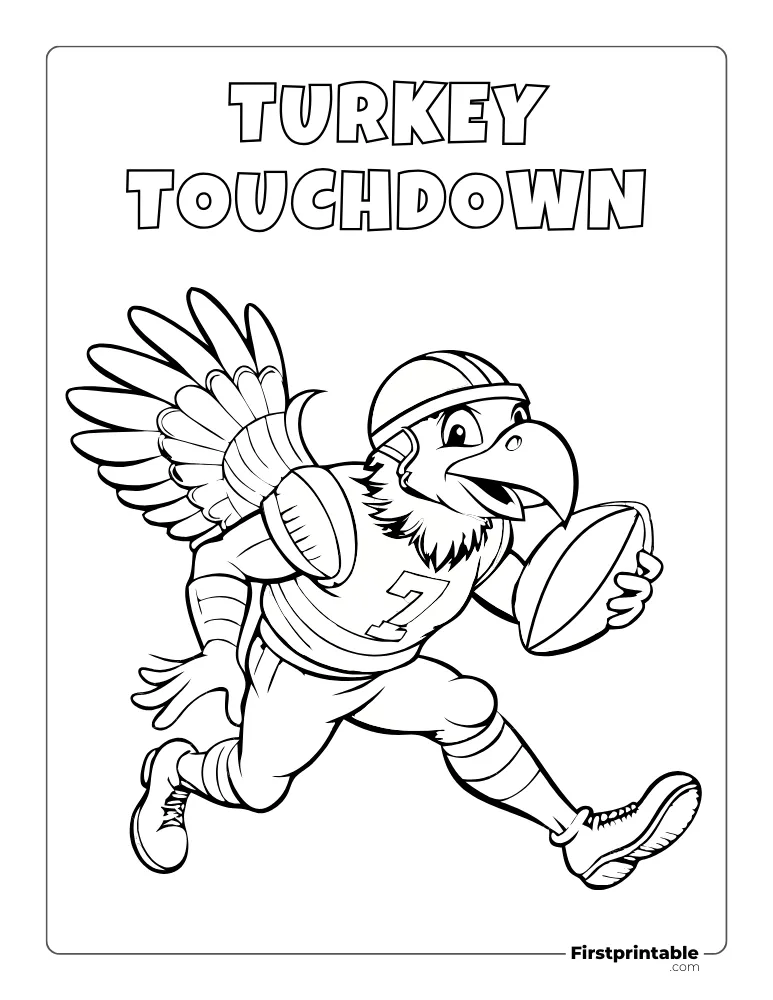 "Football Turkey" Coloring Page