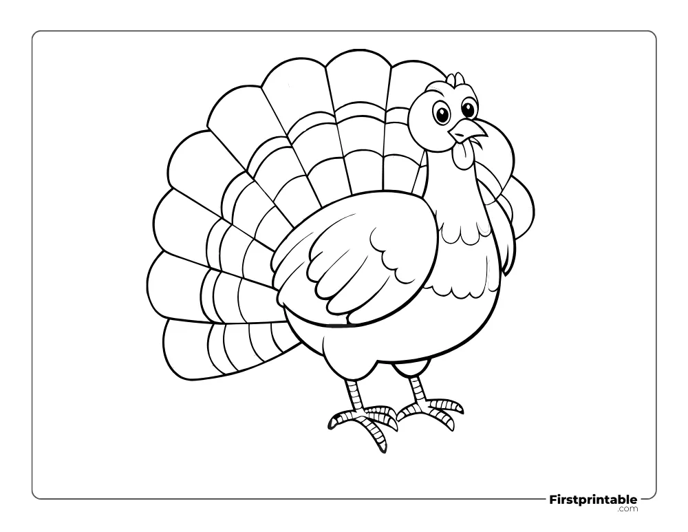 Print and Color "Rainbow Turkey"