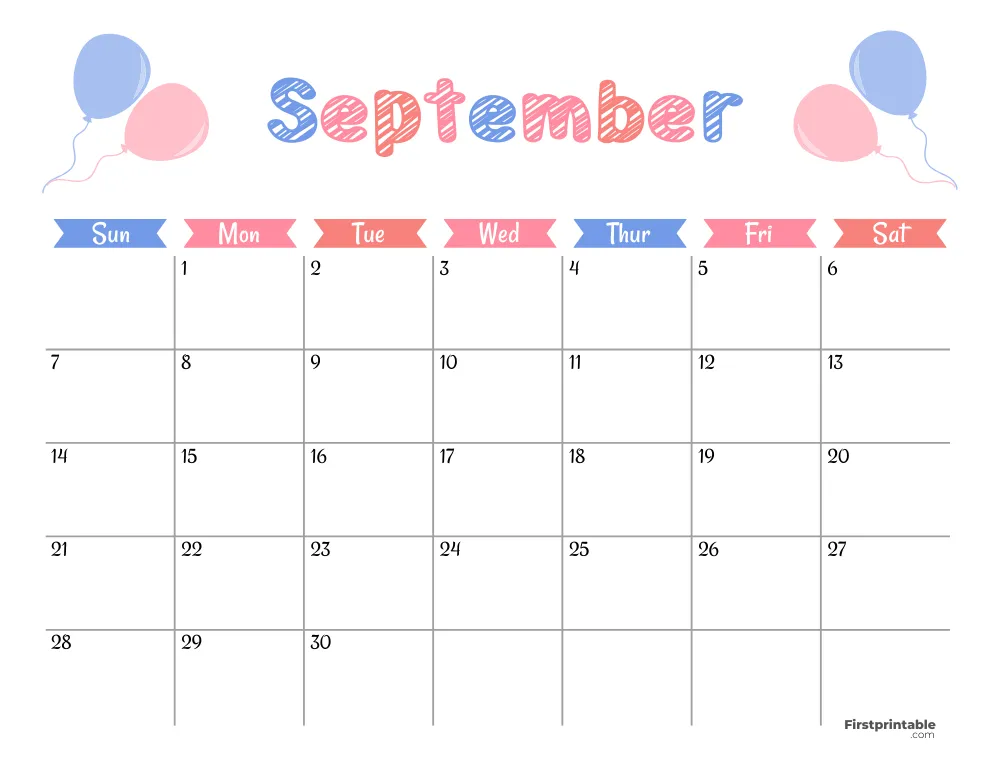 Cute September 2025 Calendar