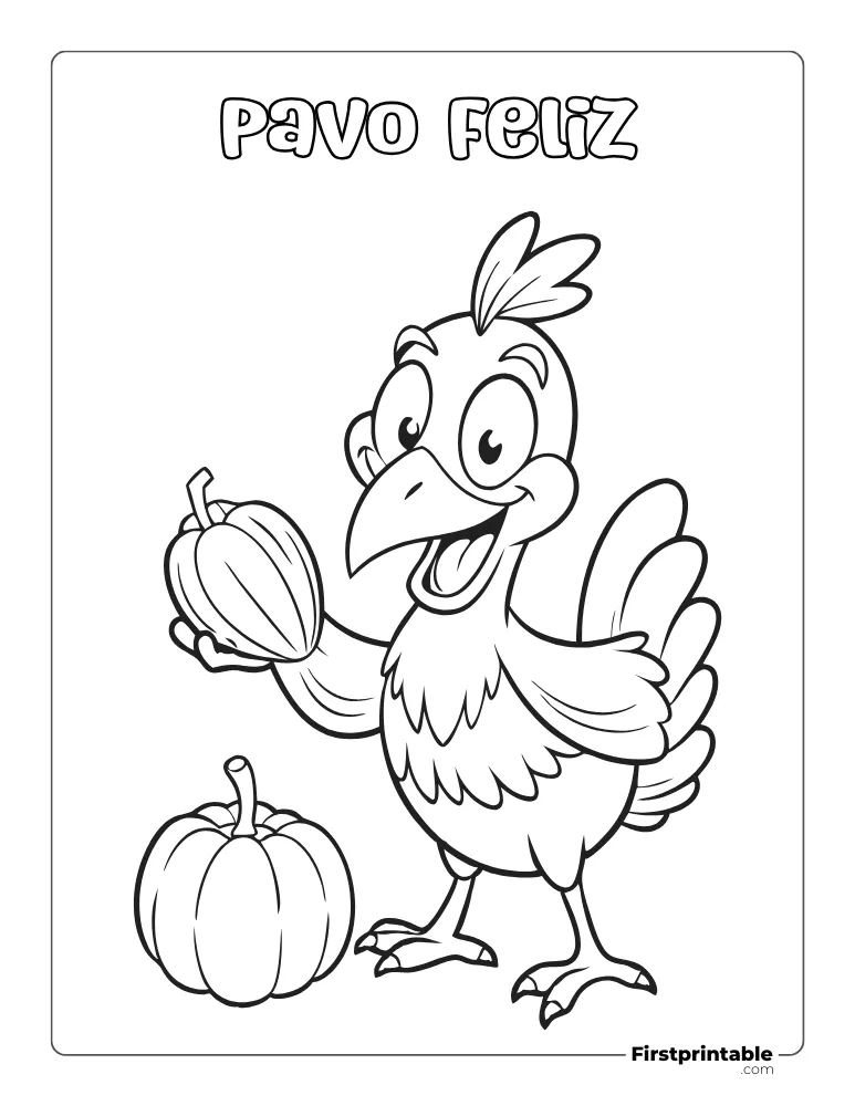 Dibujos de Pavo para colorear 06