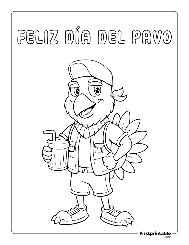 Dibujos de Pavo para colorear 07