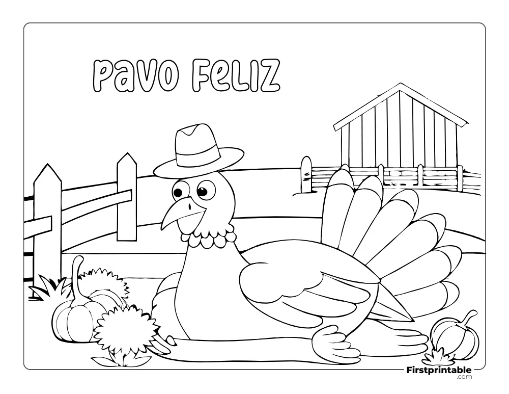 Dibujos de Pavo para colorear 17