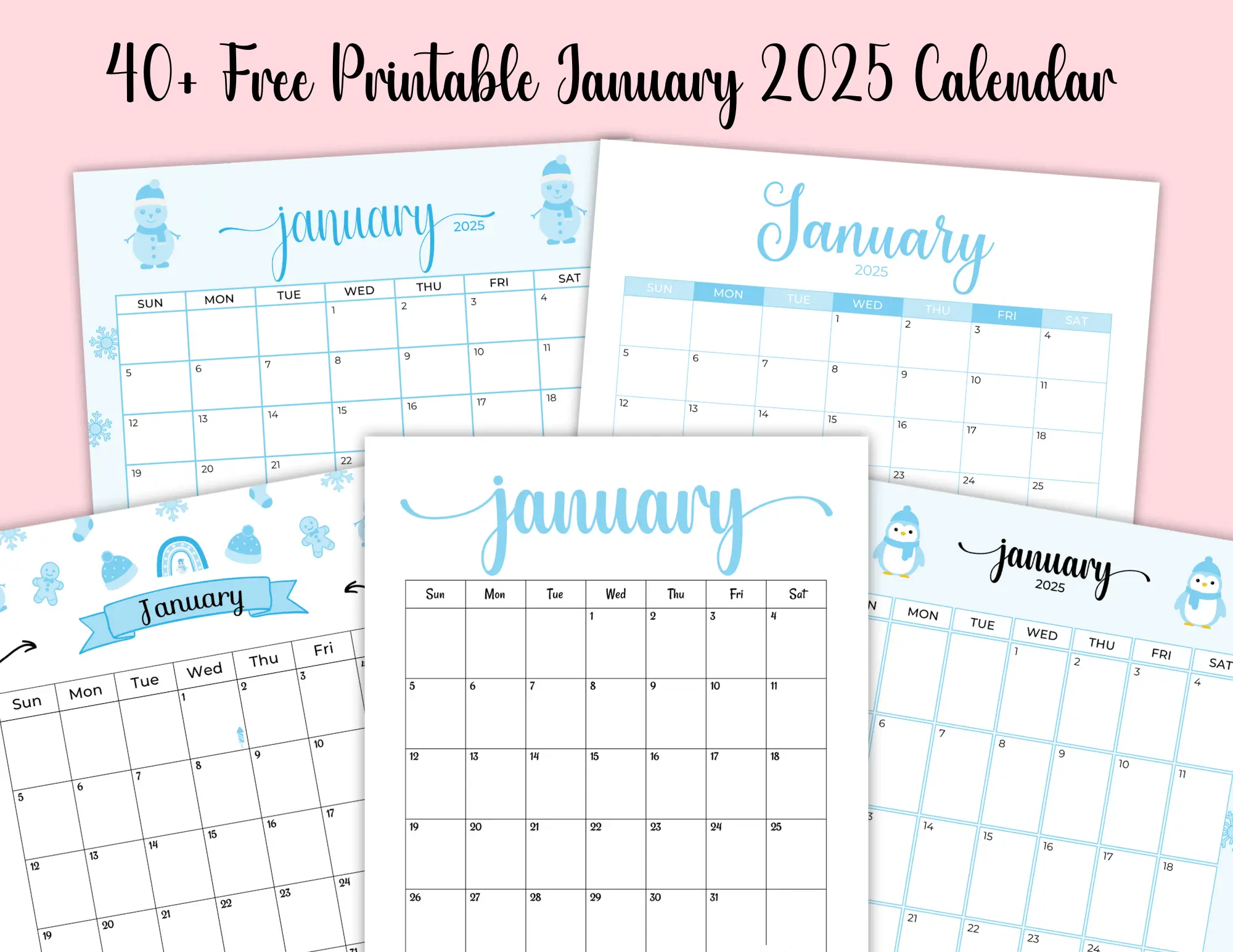 Free January 2025 Calendars