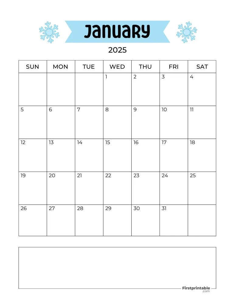 January Calendar 2025 Winter Template 05