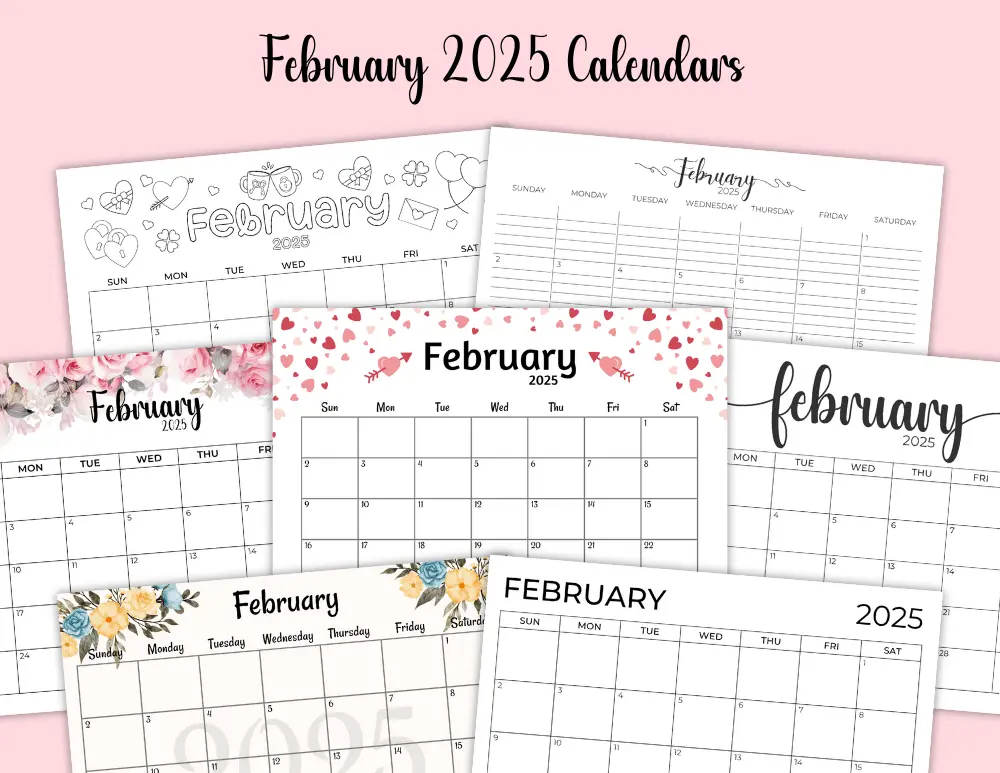 February 2025 Calendar Templates