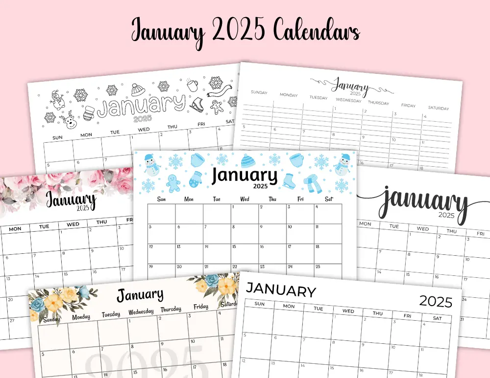 January 2025 Calendar Templates