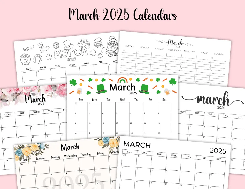 March 2025 Calendar Templates