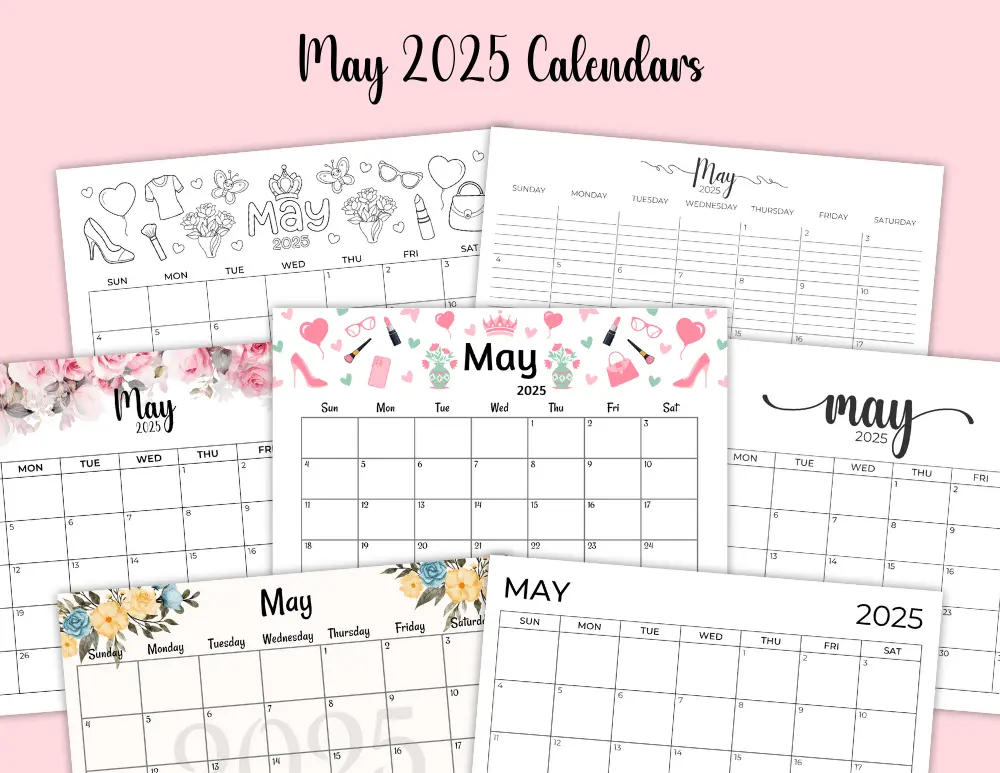 May 2025 Calendar Templates