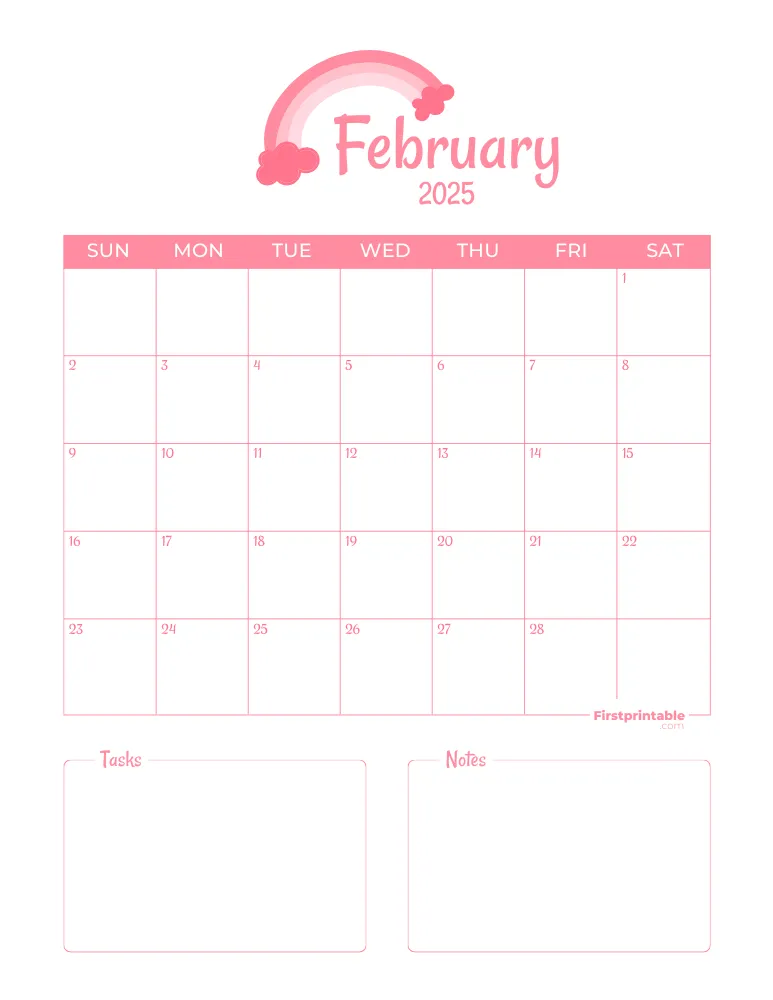 Printable February Calendar 2025 Template 03