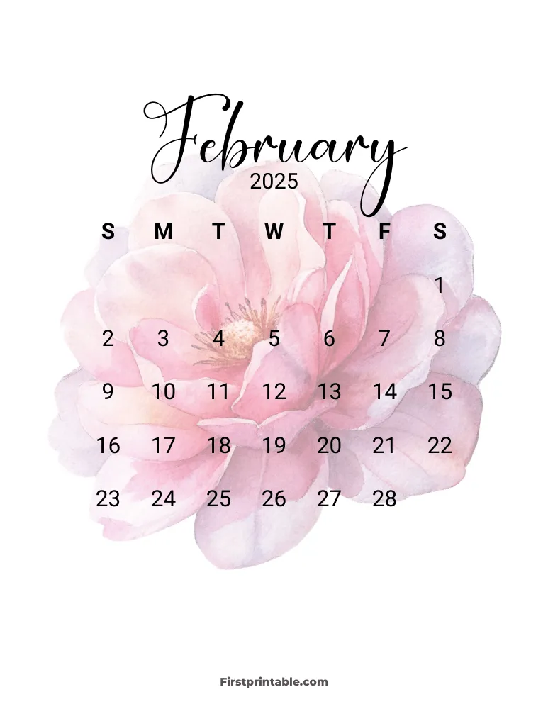 Printable February Calendar 2025 Template 12