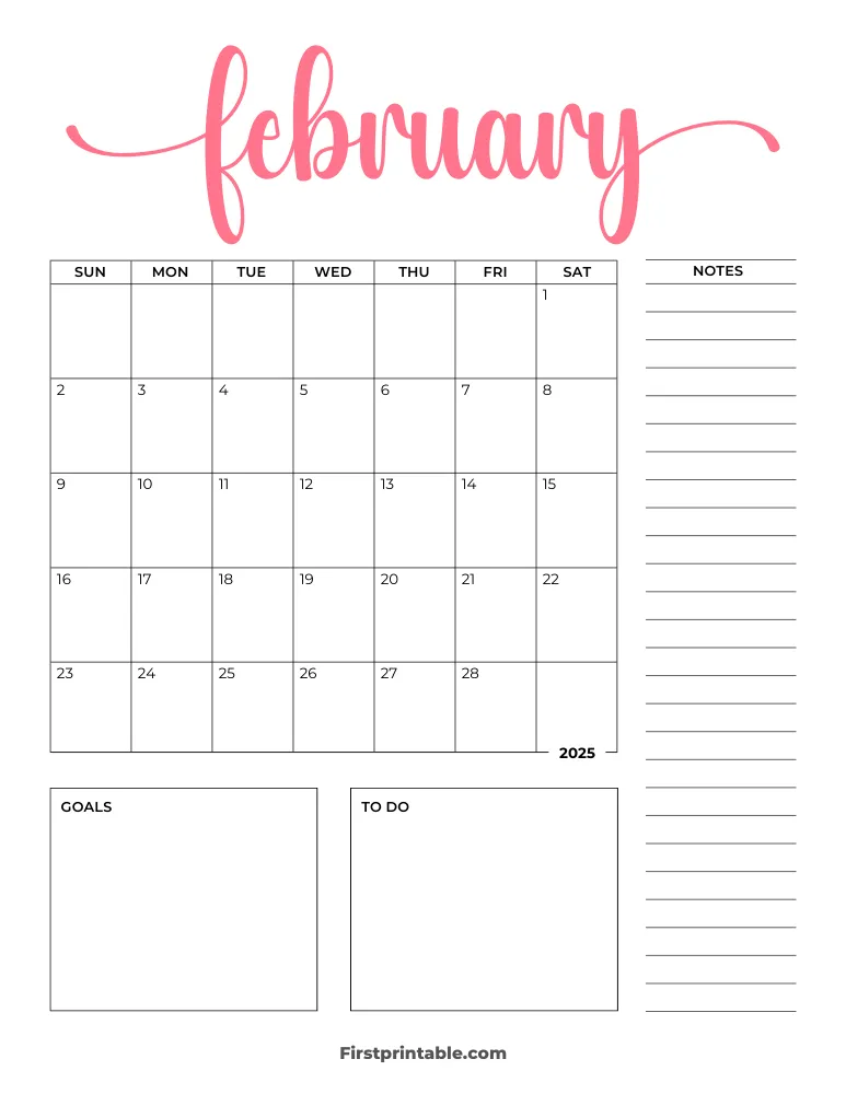 Printable February Calendar 2025 Template 15