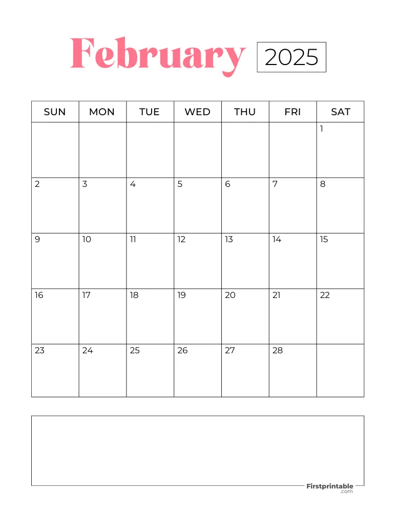 Printable February Calendar 2025 Template 17