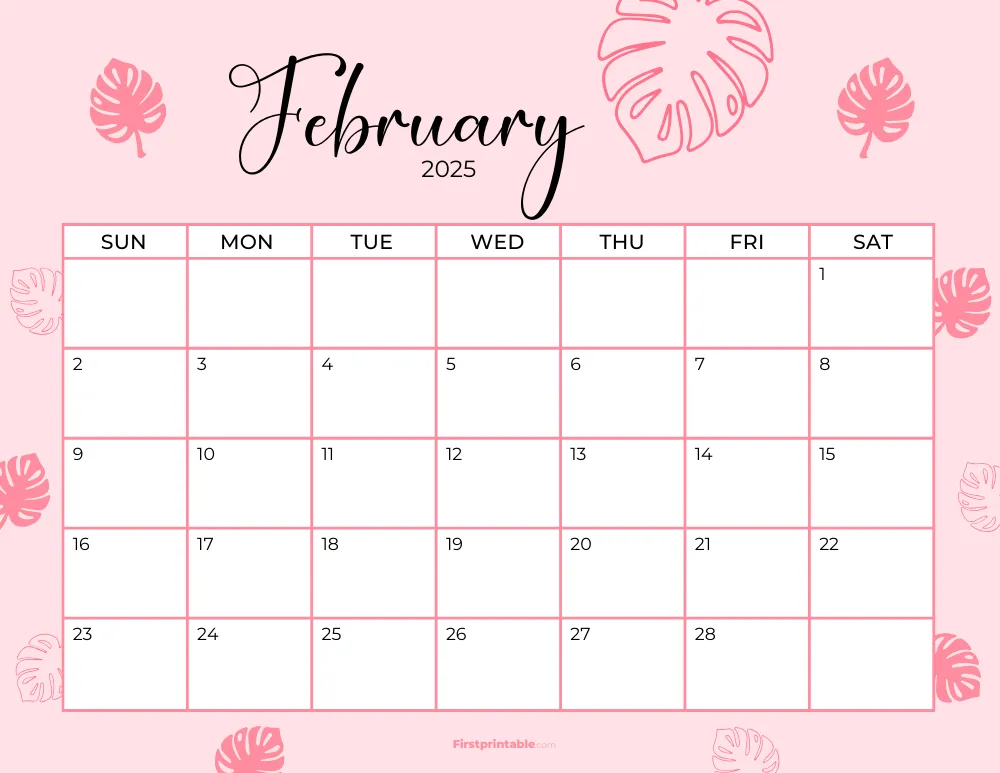 Printable February Calendar 2025 Template 19