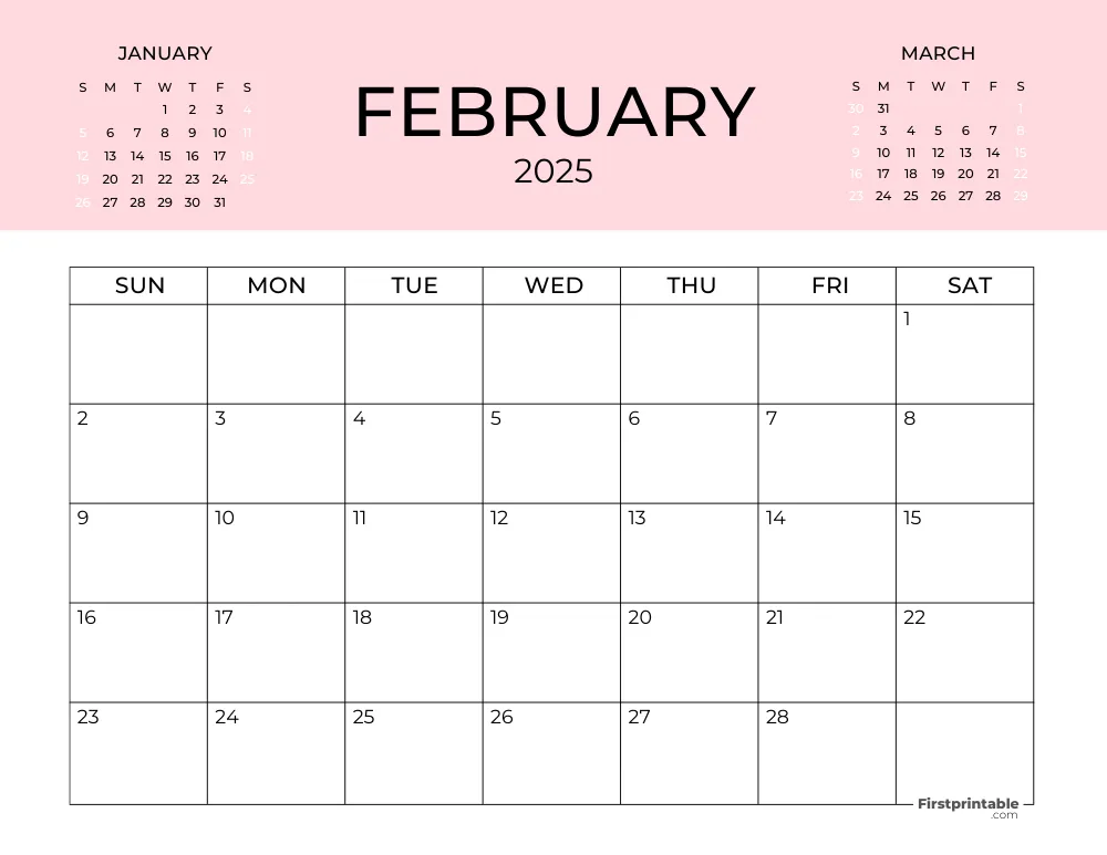 Printable February Calendar 2025 Template 27