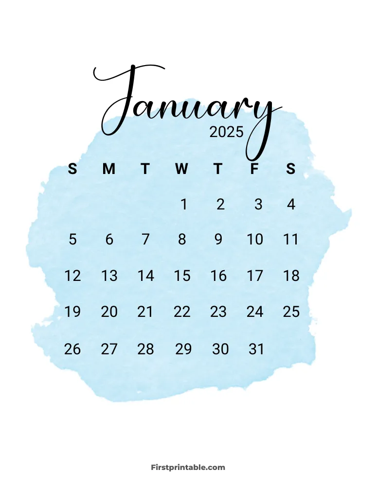 Printable January Calendar 2025 Template 11