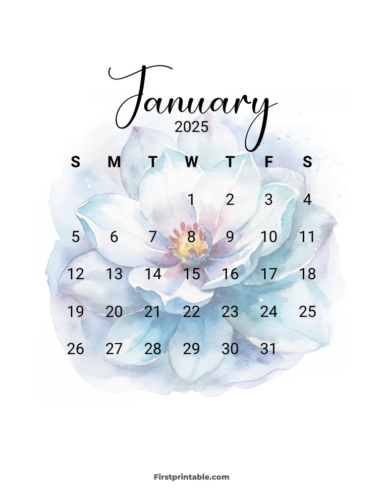 Printable January Calendar 2025 Template 12