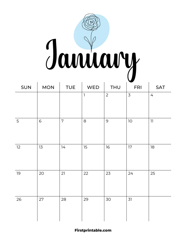 Printable January Calendar 2025 Template 14