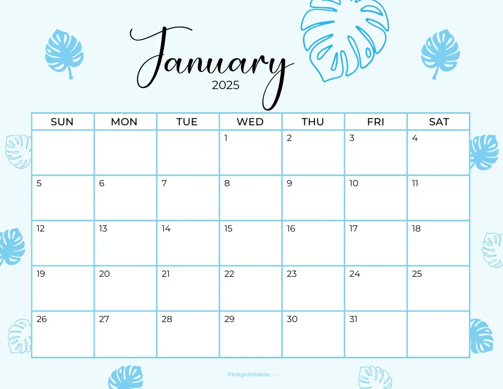 Printable January Calendar 2025 Template 19