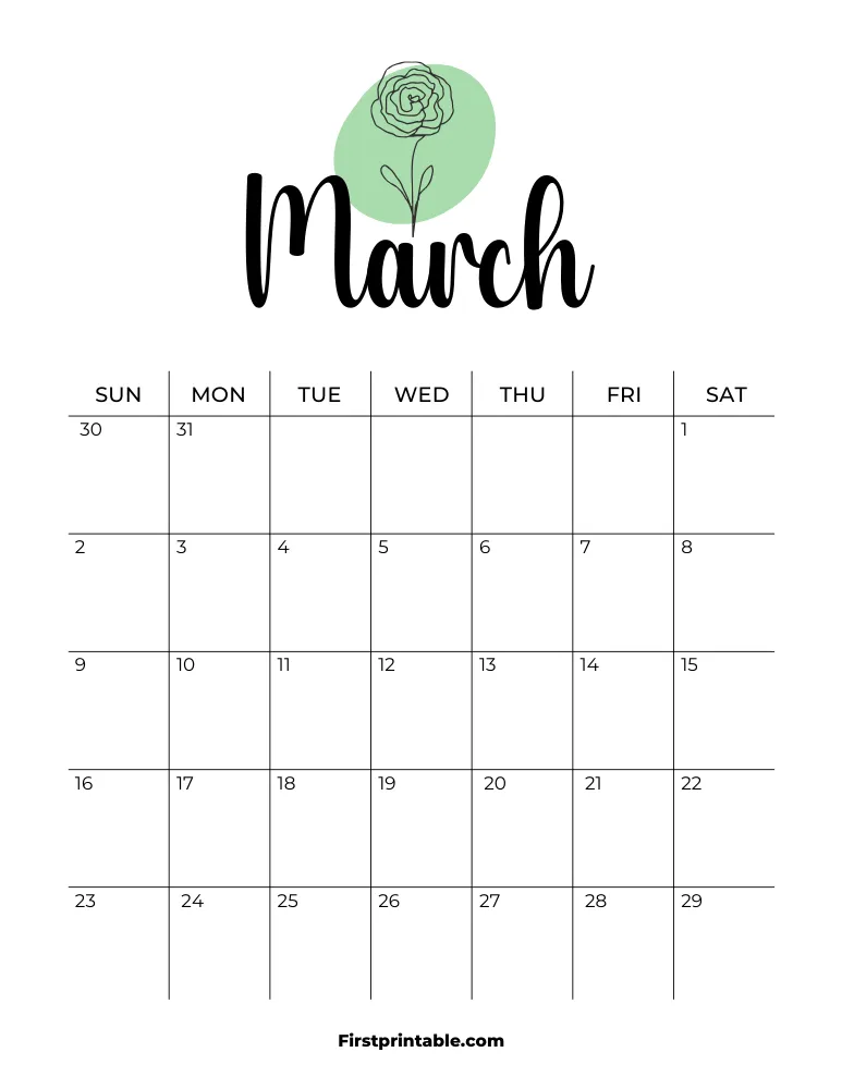 Printable March Calendar 2025 Template 14