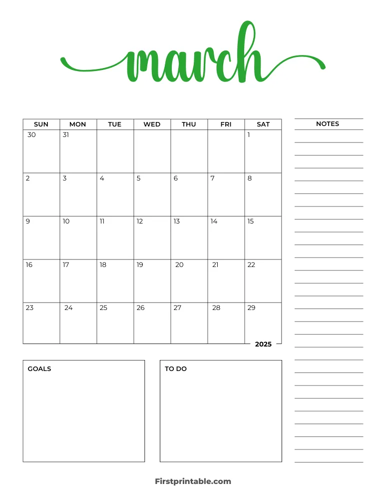 Printable March Calendar 2025 Template 15