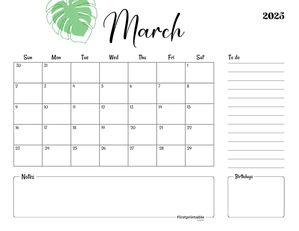 Printable March Calendar 2025 Template 18