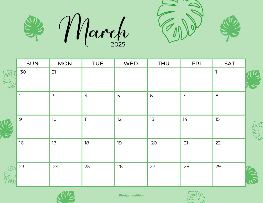 Printable March Calendar 2025 Template 19