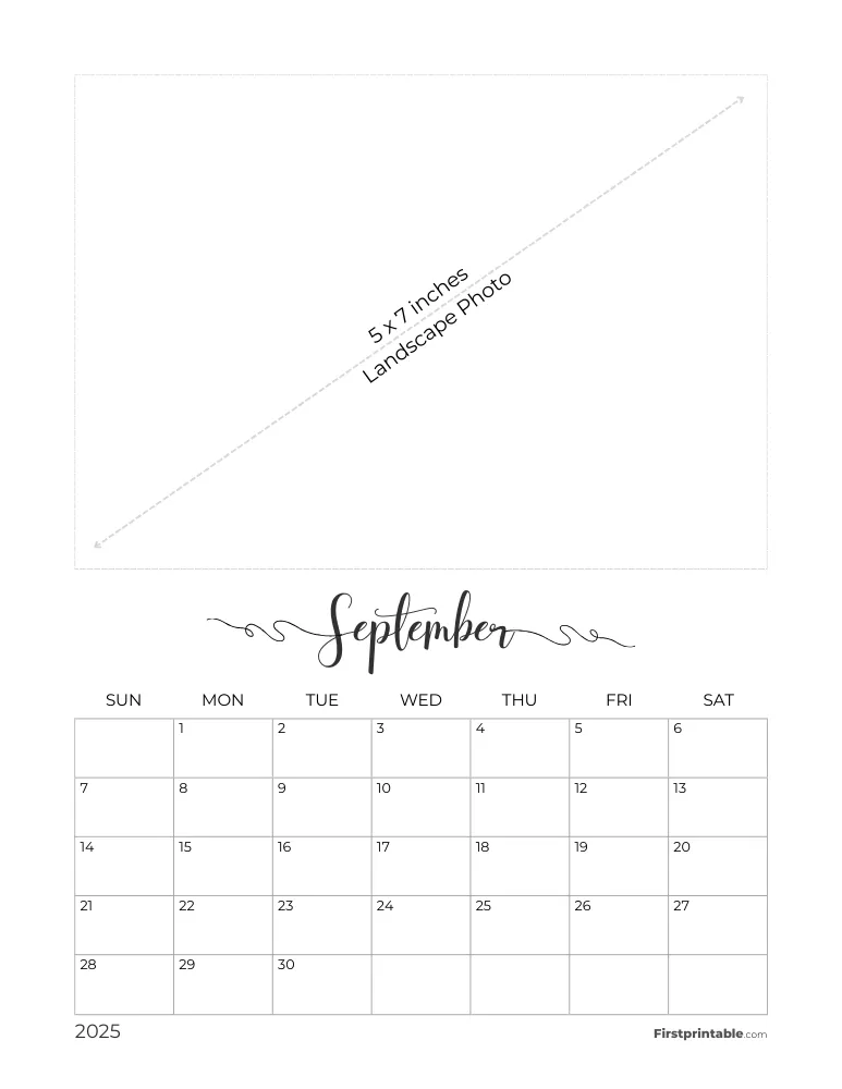 September 2025 Photo Calendar