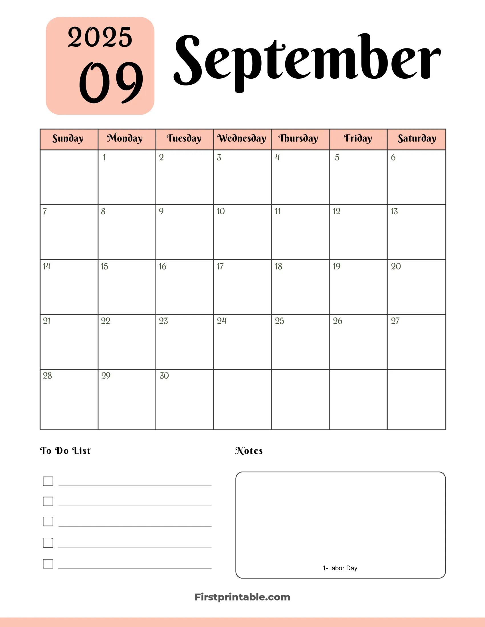 September Calendar 2025 Aesthetic Pink